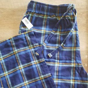 NWT Old Navy "Navy Blue Plaid" Flannel Pajama Pants Sleep Lounge Men L